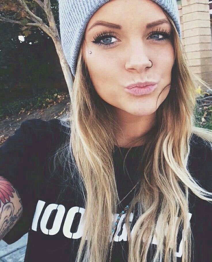 girl facial piercings lesbian brunettes glasses clips