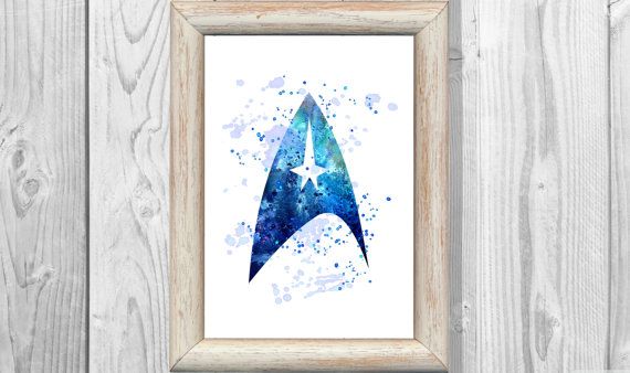 Star Trek Poster Watercolor Space Print Wall Illustrations Art Print Wall Dec...