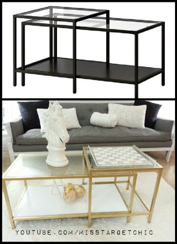 Hollywood Regency Ikea Vittsjo Nesting Table Hack Using Rustoleum Hollywood Regency Ikea Vittsjo Nesting Table Hack Using Rustoleum Metallic Gold And High Gloss White Quick Easy Glam