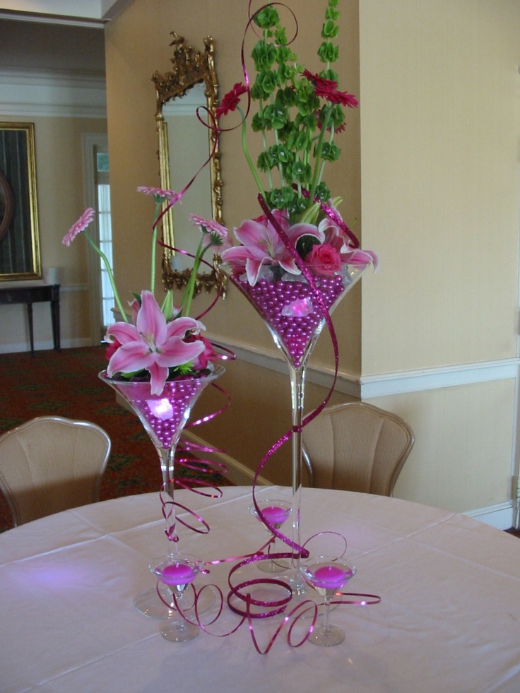 Glass Plant Centerpiece : Best martini glass centerpieces images on pinterest