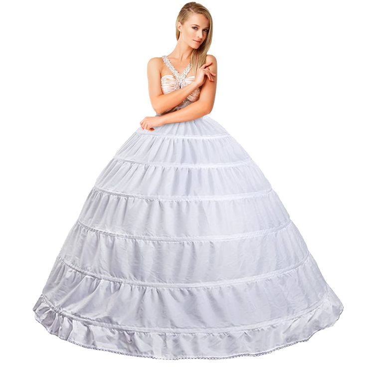 Buy MeiLiMiYuFull Shape Adjustable Waist Hoop Skirt Ball Gown Petticoat  Underskirt Slip for Wedding Dress, White, One size Online at desertcartINDIA