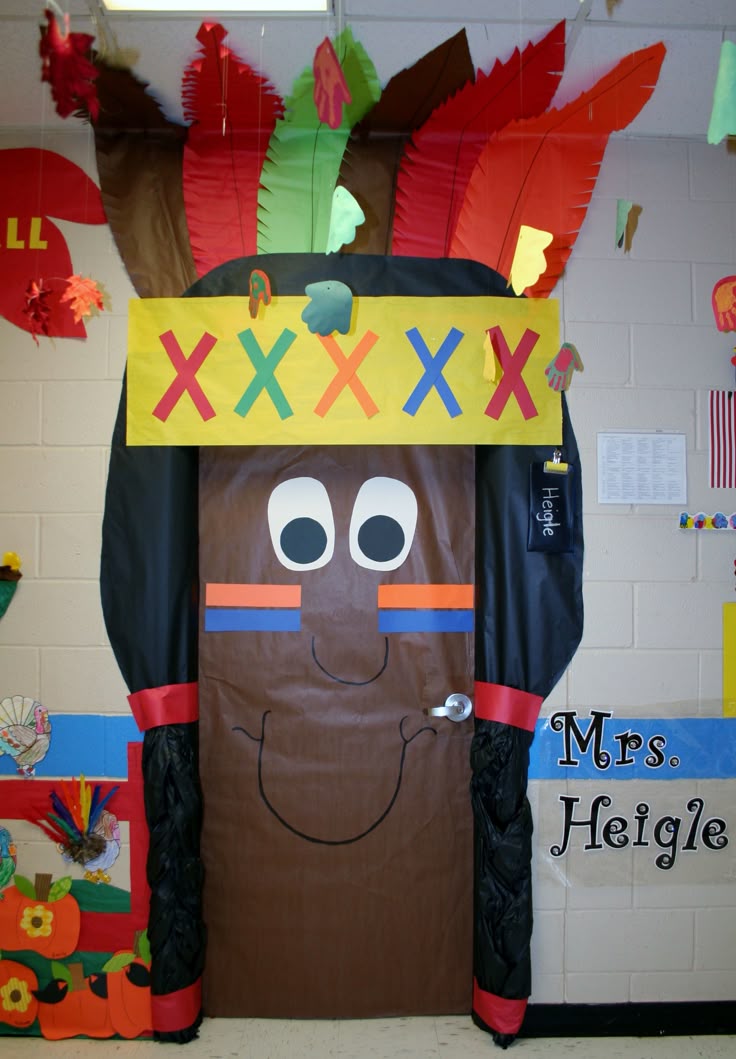 indian boy classroom door decoration