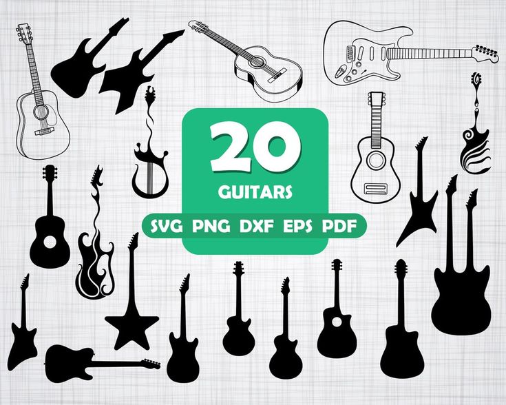 Download Guitars svg, Guitar svg, Guitar vector, Guitar silhouette ...
