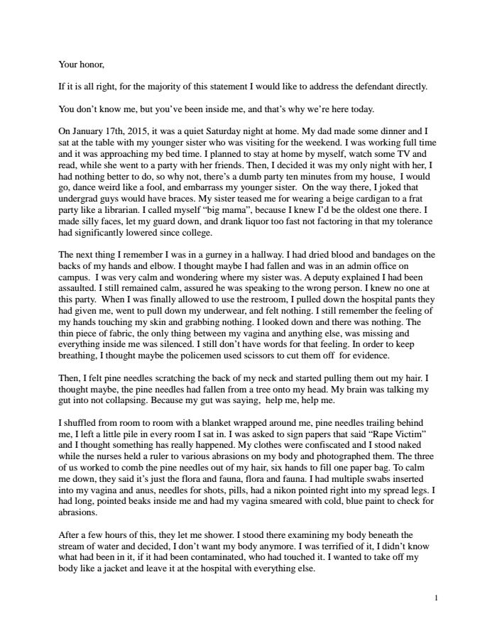 The 25 best Brock turner victim letter ideas on Pinterest The 25 best Brock turner victim letter ideas on Pinterest