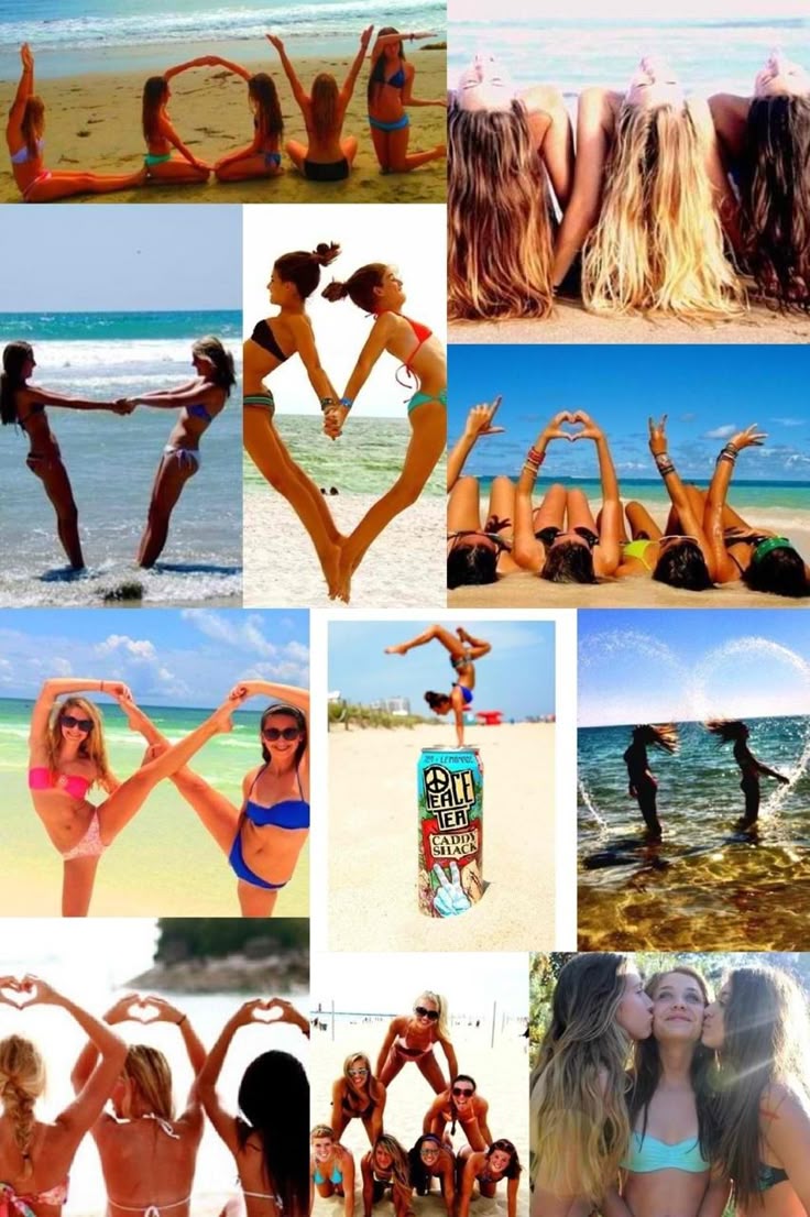 A collage of photo ideas to do with you and your besties