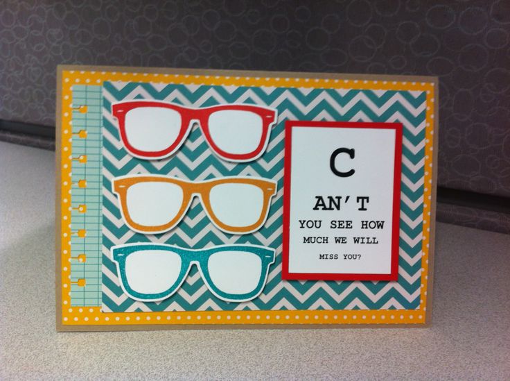 glasses farewell card card making goodbye cards cards designs for farewell cards