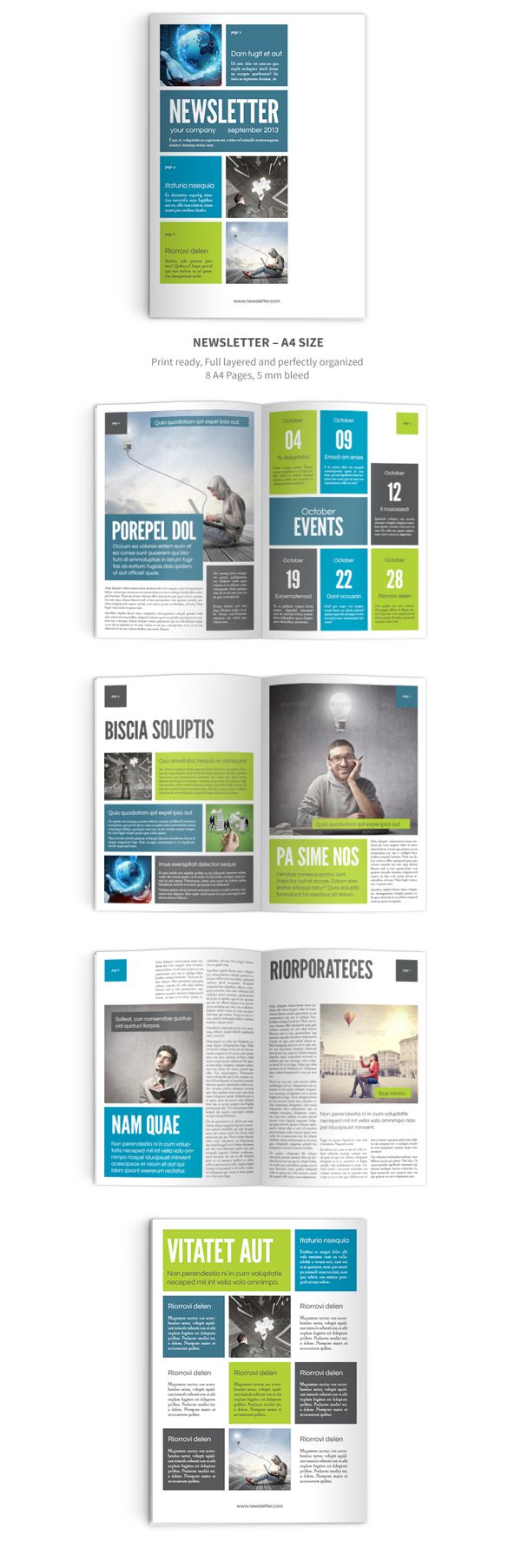 single page newsletter template