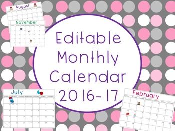free fillable calendar templates
