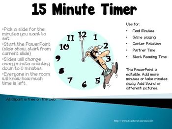 set clock for 15 minutes
