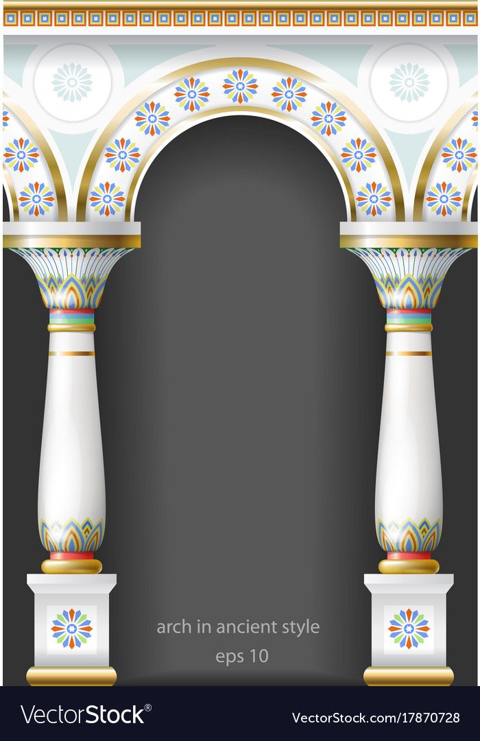 Fabulous Ancient Arch In Oriental Style Vector Image On Vectorstock Pillar Design Powerpoint Background Design Photo Collage Template