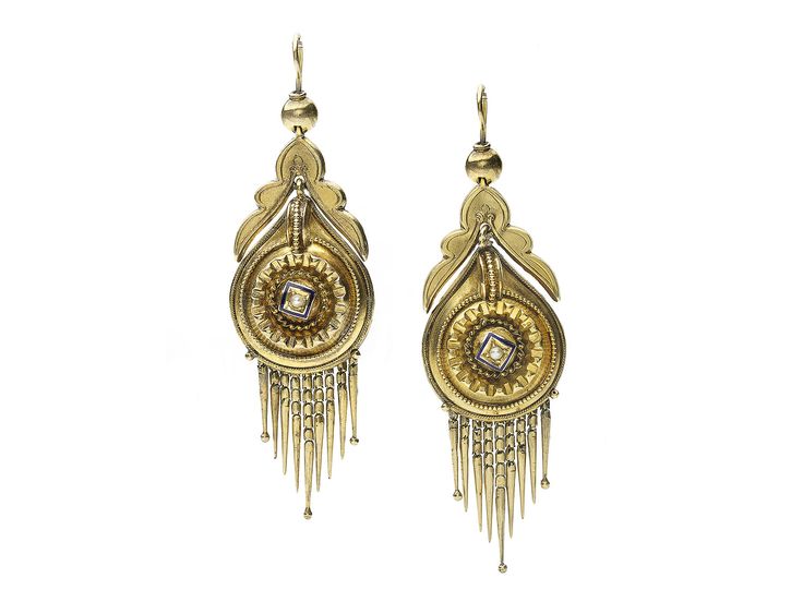 Antique Victorian Fringe Earrings Garnet Gold Antique Victorian Fringe Earrings, Vintage Brass Chandelier Earrings Uk