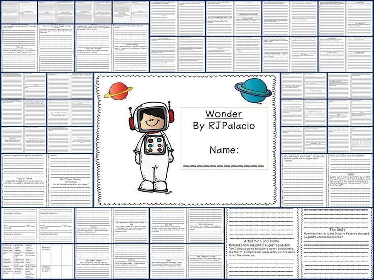 Wonder by RJ Palacio Response Booklet | Teaching wonder, Booklet ... Wonder Rj Palacio Characters