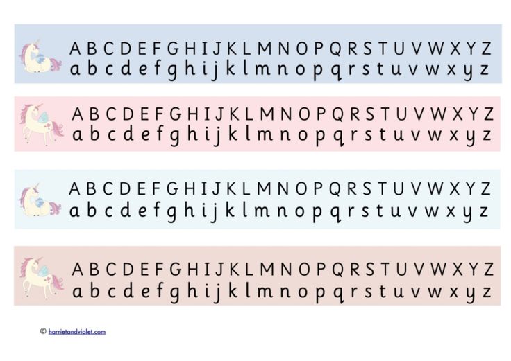 unicorn alphabet strip free teaching resources print