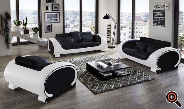 Designer Couch ? Modernes Sofa Fürs Wohnzimmer Aus Leder In Weiß ... Wohnzimmer Ideen Schwarzes Sofa