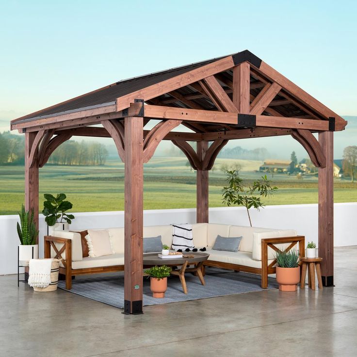 Backyard Discovery Arlington 12 ft. x 10 ft. Gazebo with ... Backyard Discovery Arlington 12 ft. x 10 ft. Gazebo with ... on Backyard Discovery Pavilion id=94535