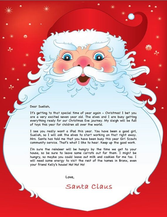 Printable Christmas Letter Templates For Girls - Worksheet