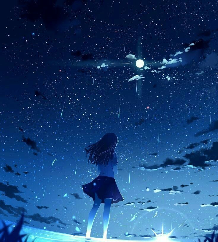 Anime girl with stars