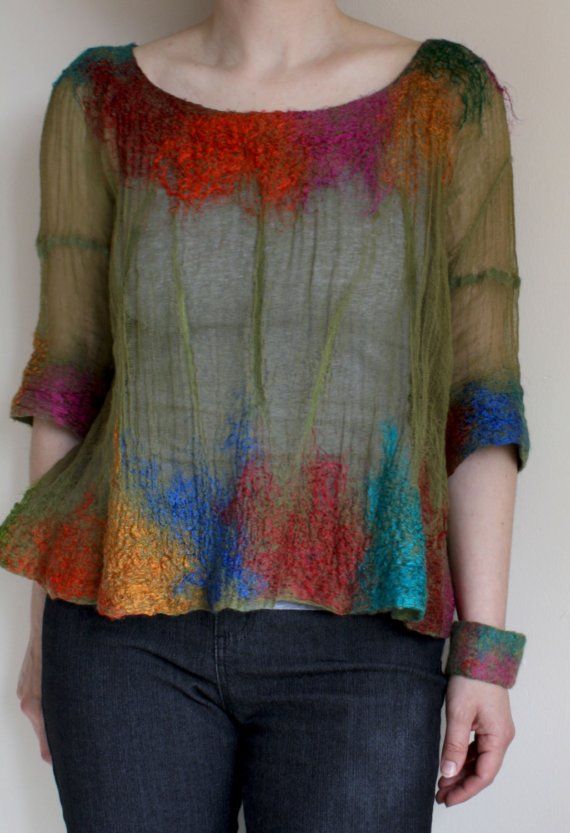 Eden Scheren Top Merino Baumwolle Seide OOAK Eden Scheren Top Merino Baumwolle Seide OOAK