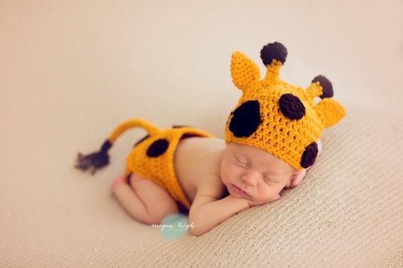 Ready to Ship Newborn Crochet Giraffe Hat Animal Hat Blue Knit Hat Baby Girl Photo prop Baby Boy