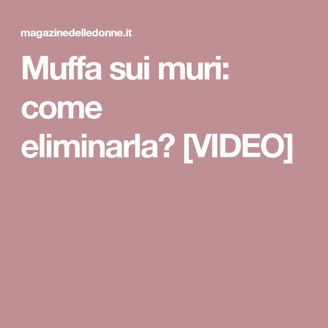 Muffa sui muri e sulle pareti, come eliminarla definitivamente