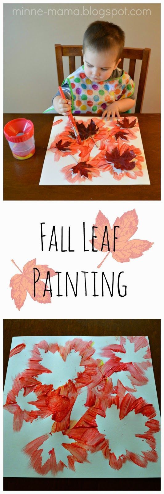 Super simple, beautiful Fall leaf painting for toddlers, preschoolers, and older...