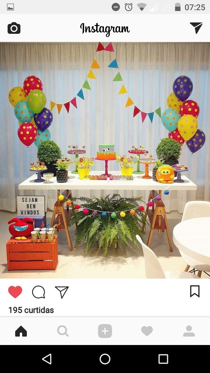 Pin by daleen oosthuizen on decoração Baby party themes, Monster