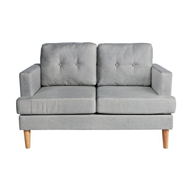 Argos Home Joshua 2 Seater Fabric Sofa Light Grey At