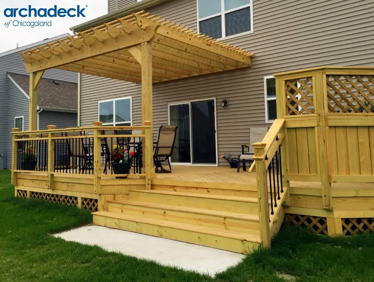 114 Best Wood And Hardwood Deck Ideas Images On Pinterest Wood A wood deck that's partially covered with a pergola is a perfect design to provide both - 114 Best Wood And Hardwood Deck Ideas Images On Pinterest Wood