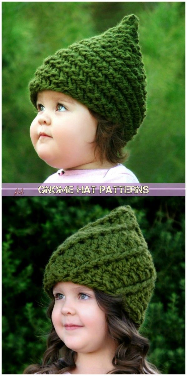 Knit Crochet Gnome Hat Patterns Baby to Youth