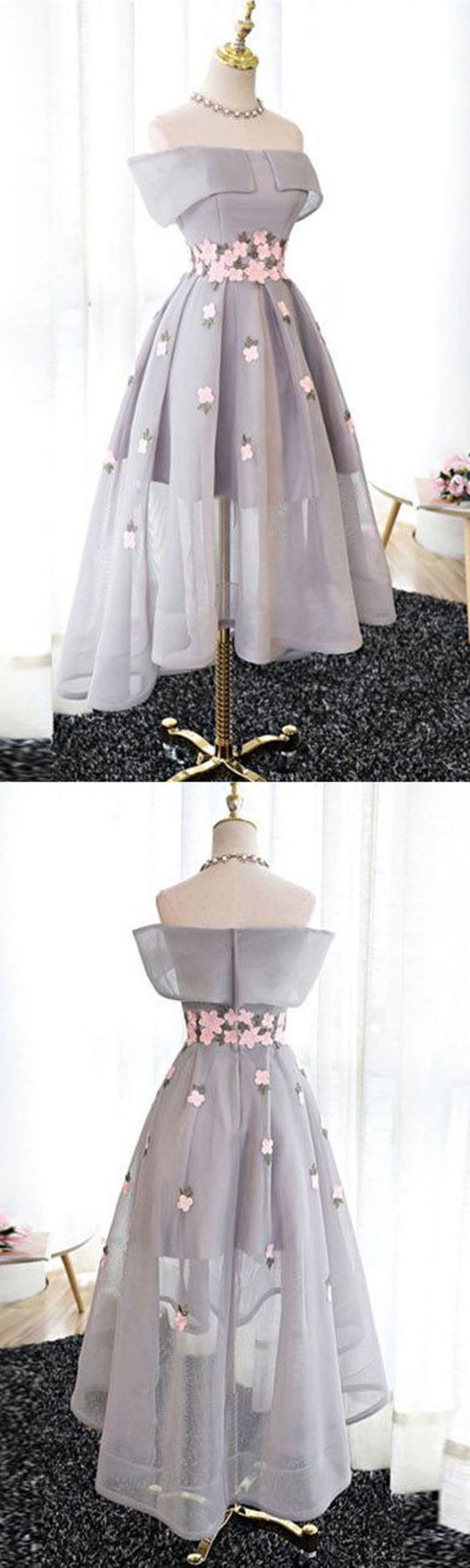 Best Sale Elegant A-Line Off-Shoulder High-Low Gray Organza Prom/Bridesmaid Dres… Best Sale Elegant A-Line Off-Shoulder High-Low Gray Organza Prom/Bridesmaid Dres…