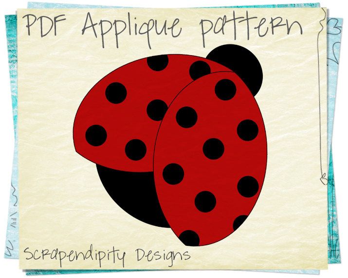 ladybug applique template spring applique by scrapendipitydesigns