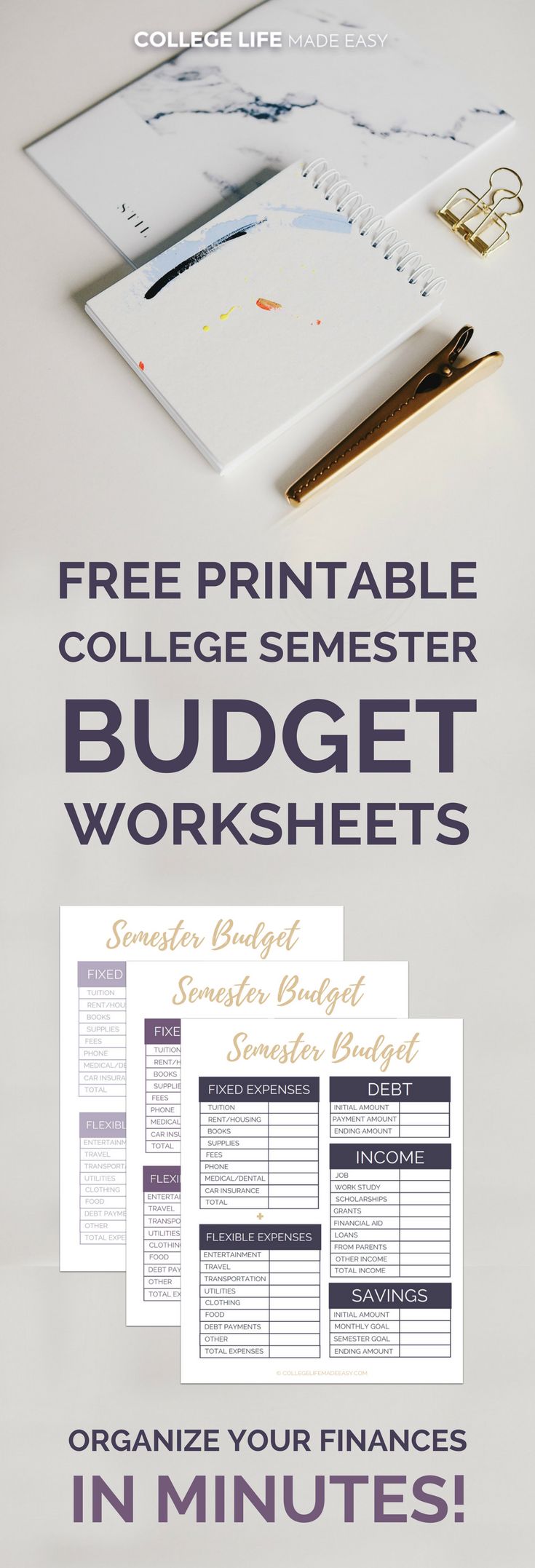 university student budget template