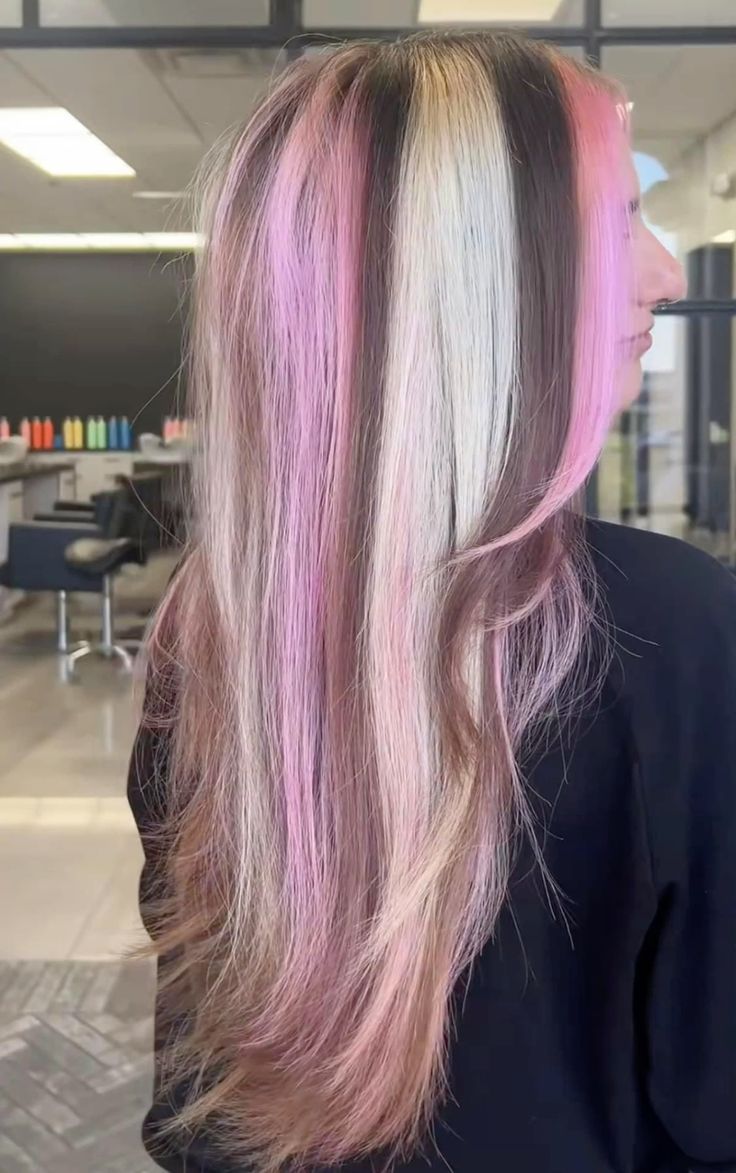 Neapolitan hair in 2024 | Pink blonde hair, Pink hair highlights, Hair