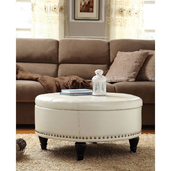 Cedric Martha Stewart Tufted Ottoman In 2021 Cream Ottoman Ottoman Coffee Table Ottoman Table