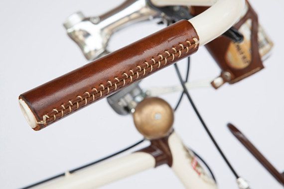 Bike Handlebar grips Grip VELO Genuine Leather brown fine