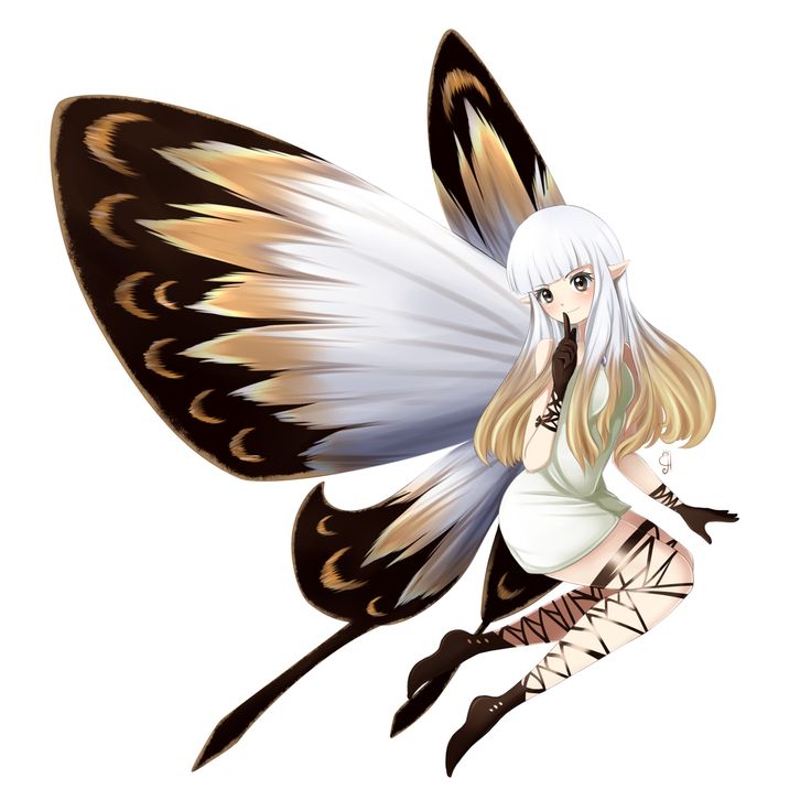 Anime girl with fairy wings