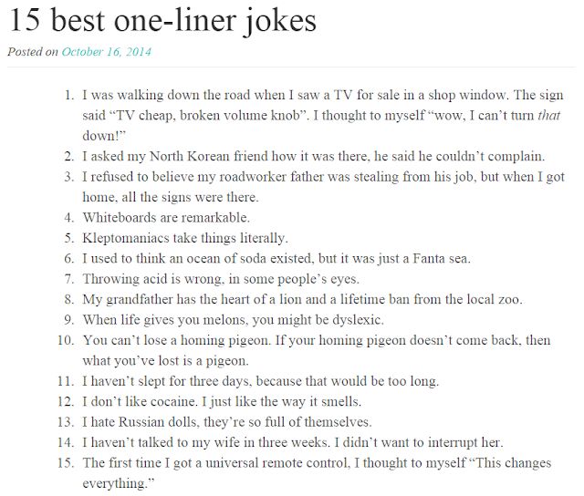 The Internet S Funniest Jokes Insults Pictures Memes Cartoons And Gifs Allegedly One Liner Jokes Funny One Liners One Line Jokes