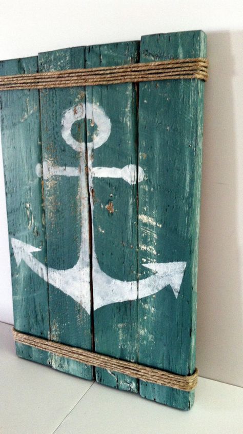 Paletten-Anker Schild Rustic Lake Decor Rustic Ocean Decor Summertime Pallet Sign