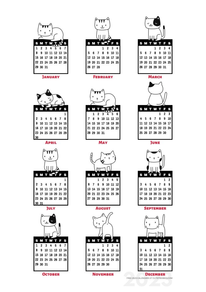 Free Printable Year 2025 2026 Calendar Stickers Cute Freebies For You