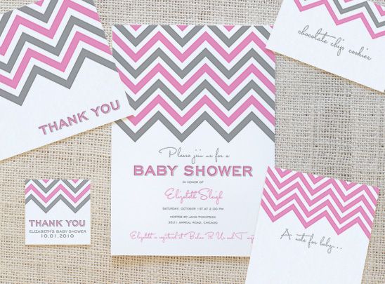 This Chevron Zig Zag Stripe Free Printable Invitation Set includes invitation, notecard, thank you card, food labels/place cards, and favor tag for your event. Both a baby shower option and a birthday party option are now available! Also colors are CUSTOMIZABLE!!!!!