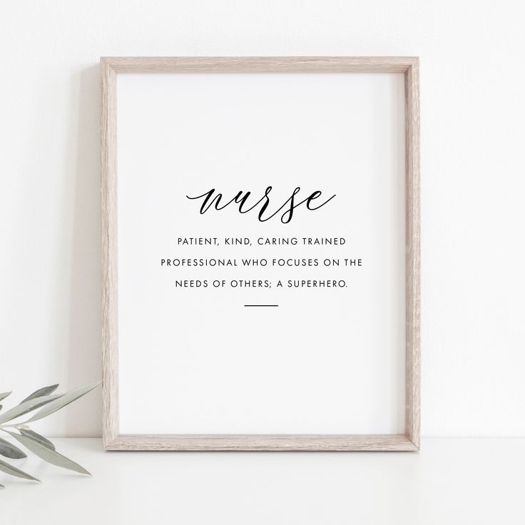 nurse definition printable wall art minimal print