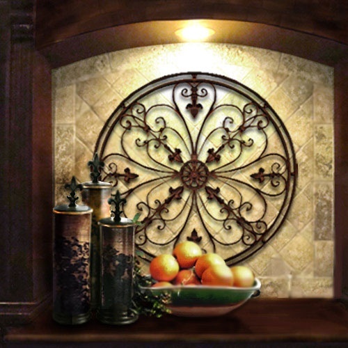 92 Best Wrought Iron Images On Pinterest Work Wrought Iron Wall Decor Would Look Great Above The Stove Inside Mosaic