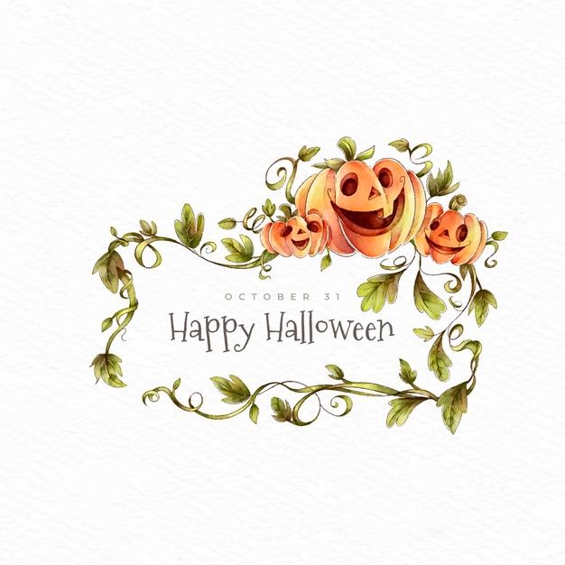 Telechargez Citrouilles D Halloween Heureux Et Guirlande De Feuilles Gratuitement Halloween Pumpkins Happy Halloween Vector Free