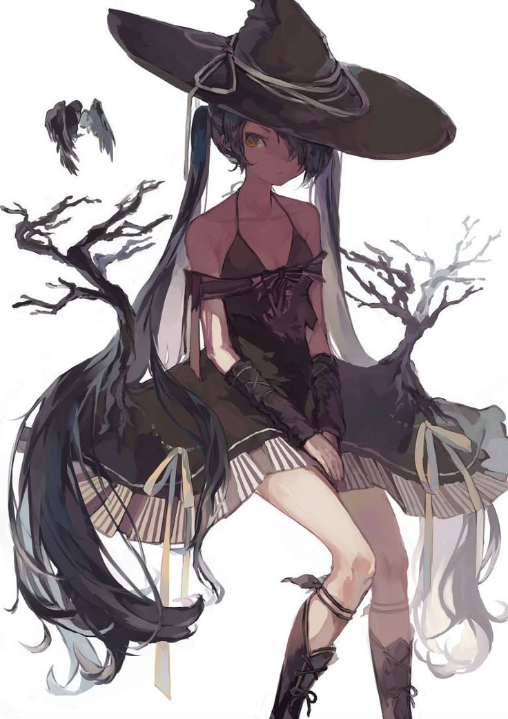 Evil anime girl witch