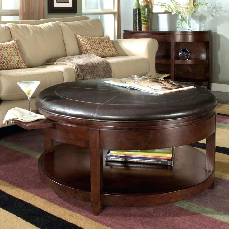 Ottomane Couchtisch Nachttisch Round Ottoman Coffee Table Leather Round Ottoman Coffee Table, Belham Living Corbett Round Coffee Table Storage Ottoman