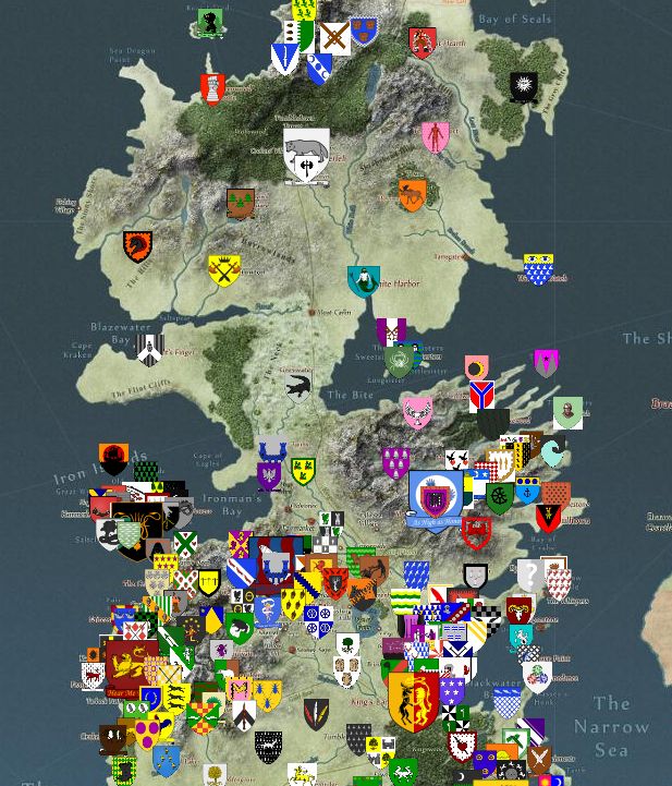 This interactive map pretty much has everything that happens in Game of