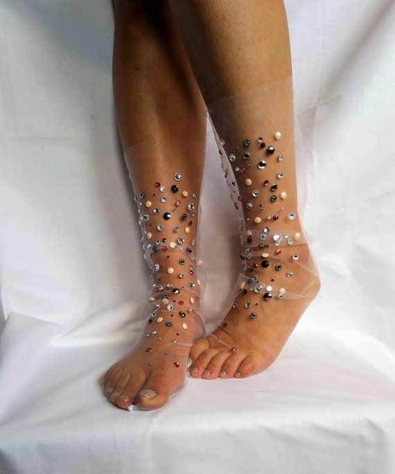 Gift for Her. Fishnets Tights Sheer Mesh Sparkle Cute Socks
