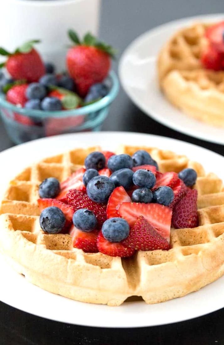 Almond Milk Waffles Healthier Dairy Free Belgian Waffles Made With Almond Milk And Coconut Oil In 2020 Dairy Free Waffles Dairy Free Belgian Waffle Recipe Waffle Recipe Almond Milk