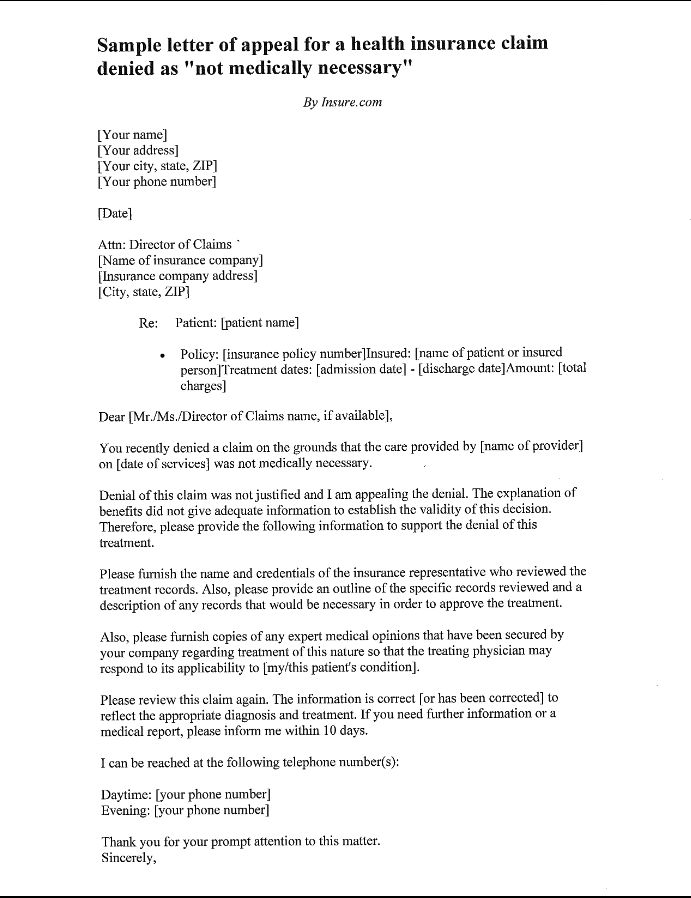 Sample Letter of Appeal Health Insurance - http://exampleresumecv.org/sample-letter-of-appeal-health-insurance/