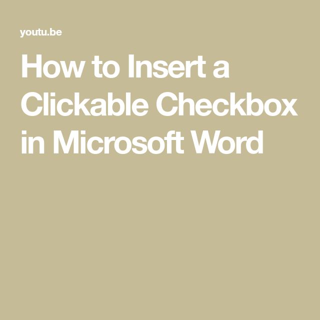 How To Insert A Clickable Checkbox In Microsoft Word Microsoft Word How To Insert A Clickable Checkbox In Microsoft Word Microsoft Word